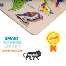 Load image into Gallery viewer, Wooden Puzzle - Educational Learning Birds with Scan & Learn. - Brilla: One-Stop Solution for Preschool Resources