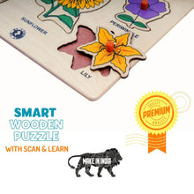 Load image into Gallery viewer, Wooden Puzzle - Educational Learning Flowers with Scan & Learn. - Brilla: One-Stop Solution for Preschool Resources