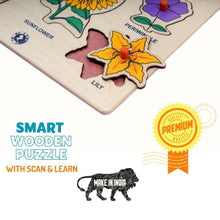 Load image into Gallery viewer, Wooden Puzzle - Educational Learning Flowers with Scan & Learn