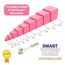 Load image into Gallery viewer, Montessori Pink Tower and Training Video with Wooden Stand (Optional) - Brilla: One-Stop Solution for Preschool Resources