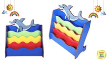 Load and play video in Gallery viewer, Brilla Wooden Dolphin Theme Bookshelf for Kids or Preschools (RFQ)