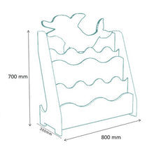 Load image into Gallery viewer, Brilla Wooden Dolphin Theme Bookshelf for Kids or Preschools - Brilla: One-Stop Solution for Preschool Resources