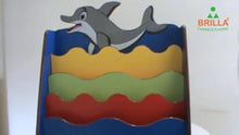 Load and play video in Gallery viewer, Brilla Wooden Dolphin Theme Bookshelf for Kids or Preschools (RFQ)