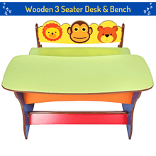 Load image into Gallery viewer, Desk and Bench – Brilla Premium Classroom Wooden Set (3 Seater) (RFQ) - Brilla: One-Stop Solution for Preschool Resources