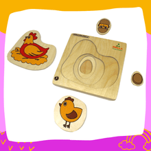 Load image into Gallery viewer, Wooden Multilayered Pick and Place Puzzle for Life Cycle- Variations