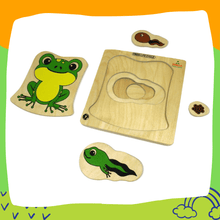 Load image into Gallery viewer, Wooden Multilayered Pick and Place Puzzle for Life Cycle- Variations