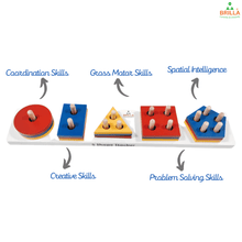 Load image into Gallery viewer, Montessori Materials - Wooden 5 Shape Stacker (15 pieces) for Kids