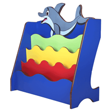 Load image into Gallery viewer, Brilla Wooden Dolphin Theme Bookshelf for Kids or Preschools (RFQ) - Brilla: One-Stop Solution for Preschool Resources