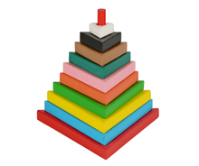 Load image into Gallery viewer, Build A Tower Wooden Stacking Tower for Kids (Triangle)