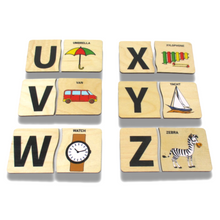 Load image into Gallery viewer, Brilla Wooden Alphabet Learning Toy Alphabet Picture Matching Best Educational wooden toys Best Montessori Material for Kids Best Montessori Wooden Toys for Preschoolers Best Montessori Material In India Best Montessori Material In Bangalore learning puzzles for kids  The Best Brilla Montessori learning Material for kids  Brilla Educational toys  Brilla learning toys buy montessori wooden alphabet learning toys puzzle buy wooden Montessori materials for kids
