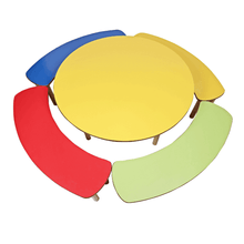 Load image into Gallery viewer, Preschool Table : Brilla Wooden Round Large Activity Table with 4 benches (RFQ) - Brilla: One-Stop Solution for Preschool Resources