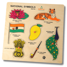 Load image into Gallery viewer, Wooden Puzzle - Educational Learning Indian National Symbols/Objects with Scan and Learn - Brilla: One-Stop Solution for Preschool Resources