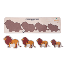 Load image into Gallery viewer, Wooden Puzzle for Kids Lion Seriation with Scan & Learn - Brilla: One-Stop Solution for Preschool Resources