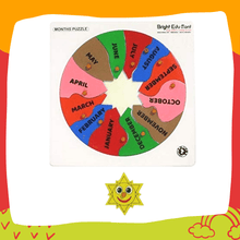 Load image into Gallery viewer, Brilla Wooden Puzzle Activity for Learning Days in a Week & Months of the Year with Scan & Learn - Brilla: One-Stop Solution for Preschool Resources