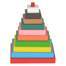 Load image into Gallery viewer, Montessori Materials Build A Wooden Stacking Tower for Kids (Square)