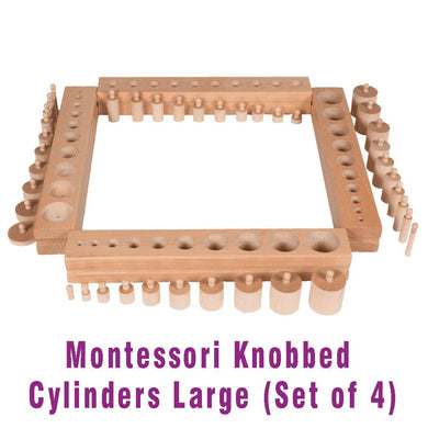 Montessori Knobbed Cylinders Large (Set of 4) - Brilla: One-Stop Solution for Preschool Resources