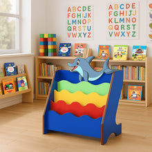Load image into Gallery viewer, Brilla Wooden Dolphin Theme Bookshelf for Kids or Preschools - Brilla: One-Stop Solution for Preschool Resources
