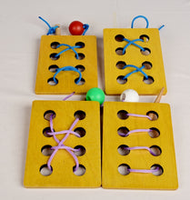 Load image into Gallery viewer, Brilla Wooden Learning Educational Lacing Plate for Preschool Kids
