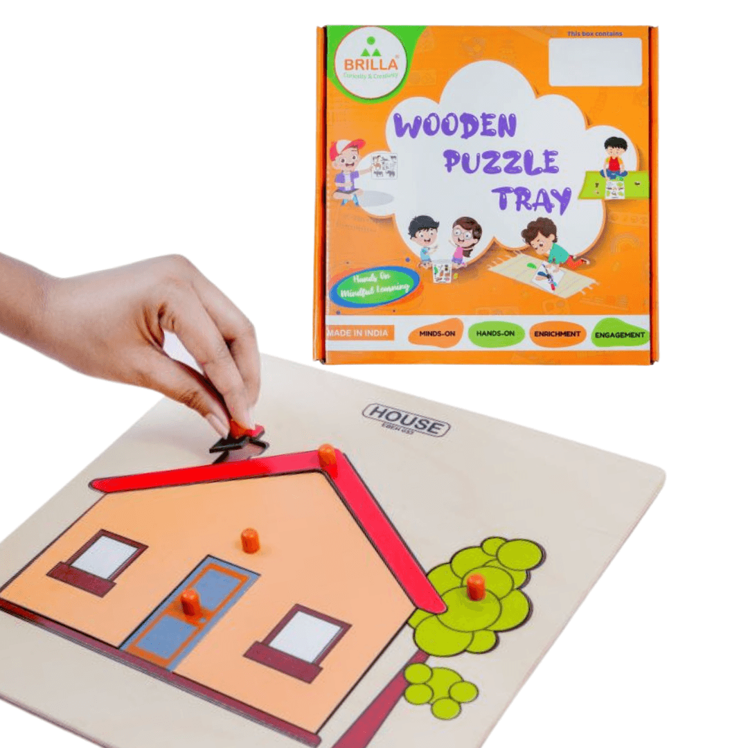 Wooden Puzzle - Educational Pick & Fix House with Scan & Learn – Brilla ...