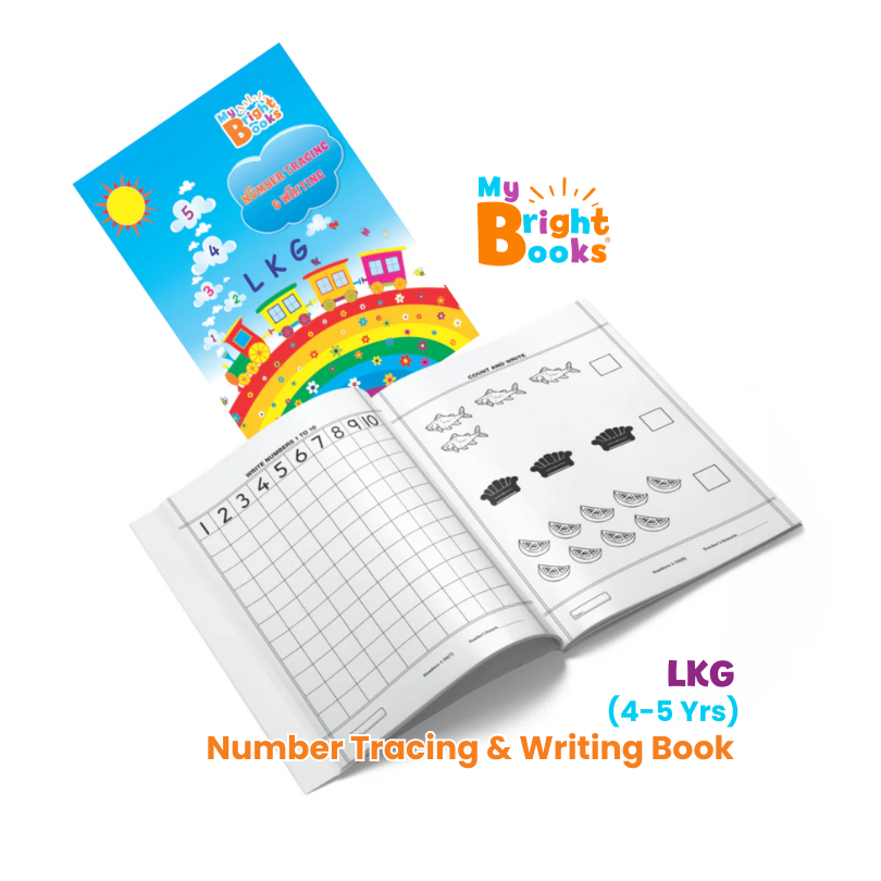 Preschool Books for LKG -Bright Book of Number Tracing (Activity Book)