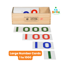 Load image into Gallery viewer, Montessori Large Number Cards 1 to 1000 big Cards with training Video - Brilla: One-Stop Solution for Preschool Resources
