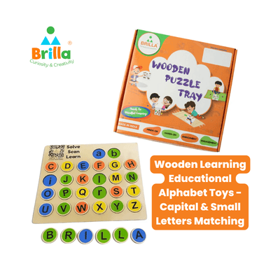 Wooden Learning Educational Alphabet Toys - Capital & Small Letters Matching - Brilla: One-Stop Solution for Preschool Resources