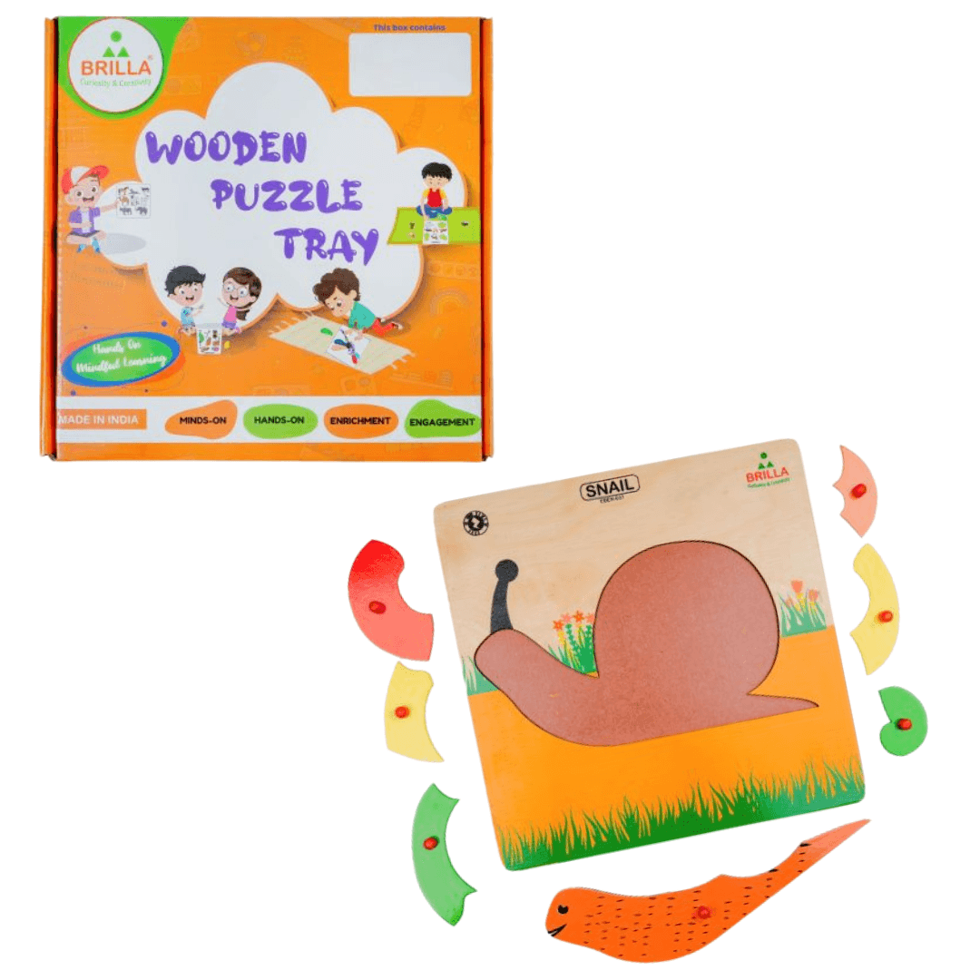 Wooden Puzzle - Educational Pick & Fix Jigsaw Snail with Scan & Learn ...