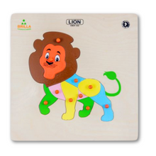 Load image into Gallery viewer, Wooden Educational Pick &amp; Fix Jigsaw Puzzle - Lion with Scan &amp; Learn
