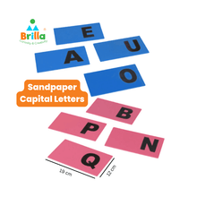 Load image into Gallery viewer, Montessori Sandpaper Letters Capital for Writing Practice and tactile impressions. - Brilla: One-Stop Solution for Preschool Resources
