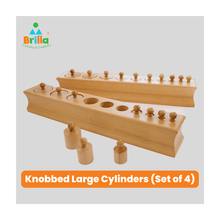 Load image into Gallery viewer, Montessori materials, Knobbed Cylinders Large (Set of 4)
