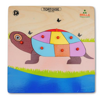 Load image into Gallery viewer, Wooden Educational Pick &amp; Fix Puzzle - Tortoise with Scan &amp; Learn
