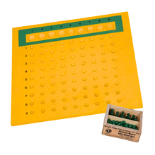 Load image into Gallery viewer, Division Board Bead Box Montessori Product Yellow Green Medium Pack Montessori Material Boxed Arithmetic Teaching Aids Educational Wooden Toys Children Learning Multiplication Division Mathematics Tools Made in India Premium Quality
