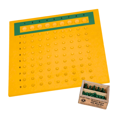 Division Board Bead Box Montessori Product Yellow Green Medium Pack Montessori Material Boxed Arithmetic Teaching Aids Educational Wooden Toys Children Learning Multiplication Division Mathematics Tools Made in India Premium Quality