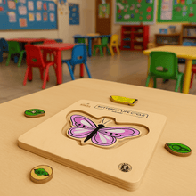 Load image into Gallery viewer, Wooden Puzzle – Multilayered Pick-and-Place Puzzle for Learning the Life Cycle of a Butterfly with Scan &amp; Learn. - Brilla: One-Stop Solution for Preschool Resources

