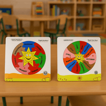 Load image into Gallery viewer, Brilla Wooden Puzzle Activity for Learning Days in a Week &amp; Months of the Year with Scan &amp; Learn - Brilla: One-Stop Solution for Preschool Resources
