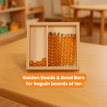 Load image into Gallery viewer, Montessori Materials - Golden Beads &amp; Bead Bars for Seguin Boards
