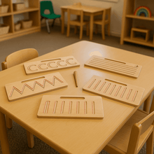 Load image into Gallery viewer, Montessori Materials - Wooden Boards for Tracing Pattern Set of 4
