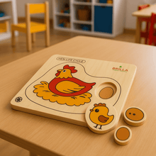Load image into Gallery viewer, Wooden Puzzle for kids : Learning Life Cycle of Hen with Scan &amp; Learn. - Brilla: One-Stop Solution for Preschool Resources
