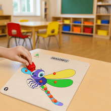 Load image into Gallery viewer, Wooden Puzzle Educational Pick &amp; Fix Dragonfly with Scan &amp; Learn. - Brilla: One-Stop Solution for Preschool Resources
