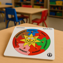 Load image into Gallery viewer, Wooden Puzzle - Educational Learning Days of the Week Puzzle with Scan &amp; Learn - Brilla: One-Stop Solution for Preschool Resources
