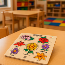 Load image into Gallery viewer, Wooden Puzzle - Educational Learning Flowers with Scan &amp; Learn.
