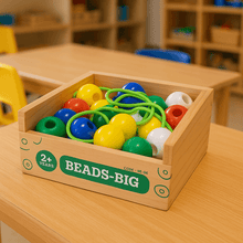 Load image into Gallery viewer, Montessori materials - Wooden Beads Big Set of 50 for Kids Learning - Brilla: One-Stop Solution for Preschool Resources
