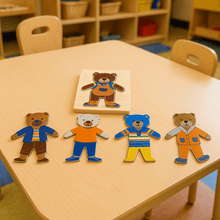 Load image into Gallery viewer, Montessori Materials: Wooden Dressing of Bear Educational Puzzle - Brilla: One-Stop Solution for Preschool Resources

