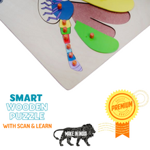 Load image into Gallery viewer, Wooden Educational Pick &amp; Fix Puzzle Dragonfly with Scan &amp; Learn
