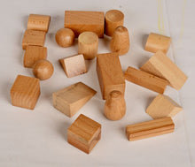 Load image into Gallery viewer, Stereognostic Bags (Mystery Bags) with Wooden Geometric Shapes
