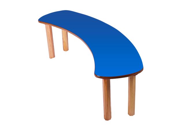 Brilla Wooden Single Curved Bench 3 seater for Preschools or Home