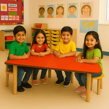 Load image into Gallery viewer, Brilla Wooden Classroom Table (6 Seater - Rectangle shape) for Preschools - Brilla: One-Stop Solution for Preschool Resources
