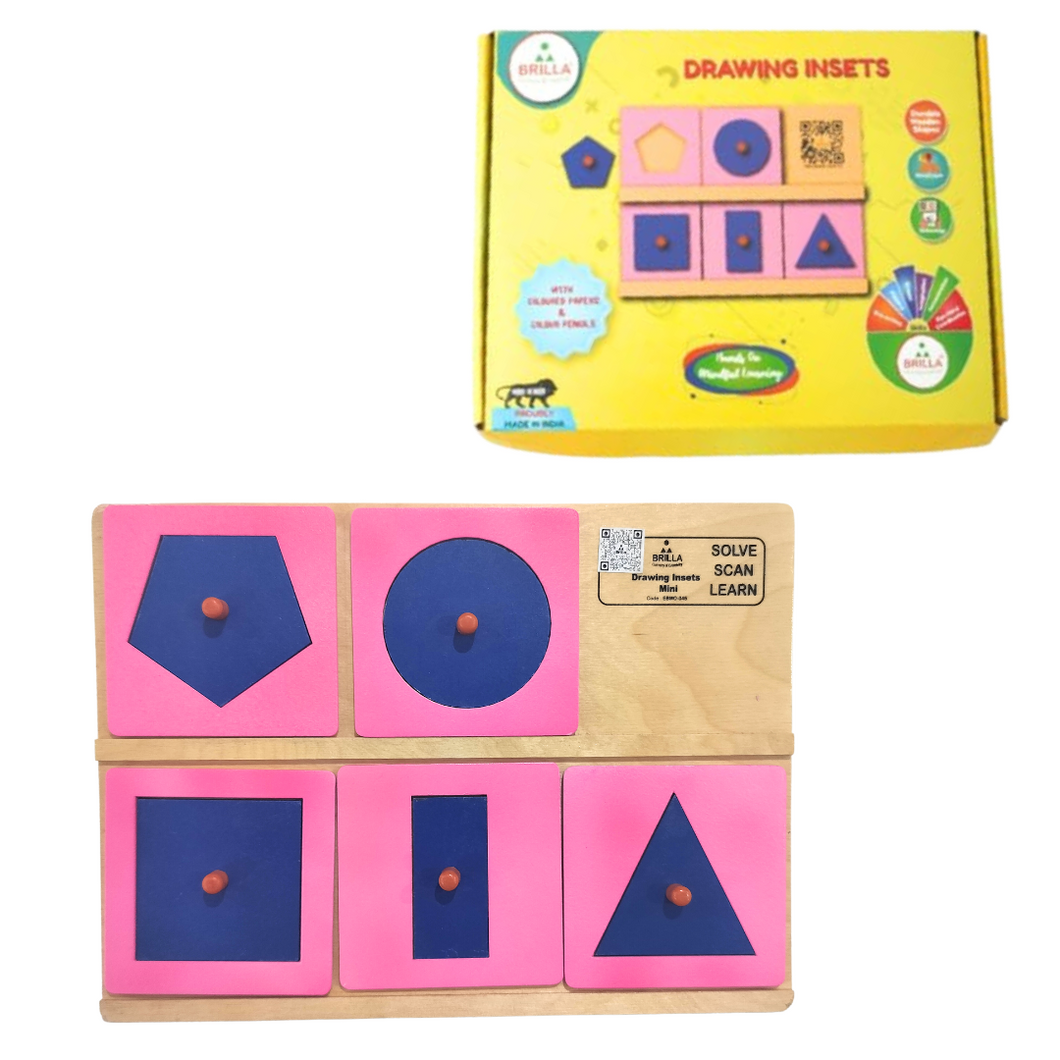 Wooden Drawing Inset Mini 5 Shape Stacker