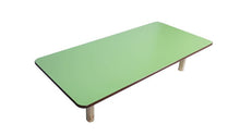 Load image into Gallery viewer, Brilla Wooden Montessori/Activity Chowki (6 Seater - Rectangle shape) for Preschools (Green Color)
