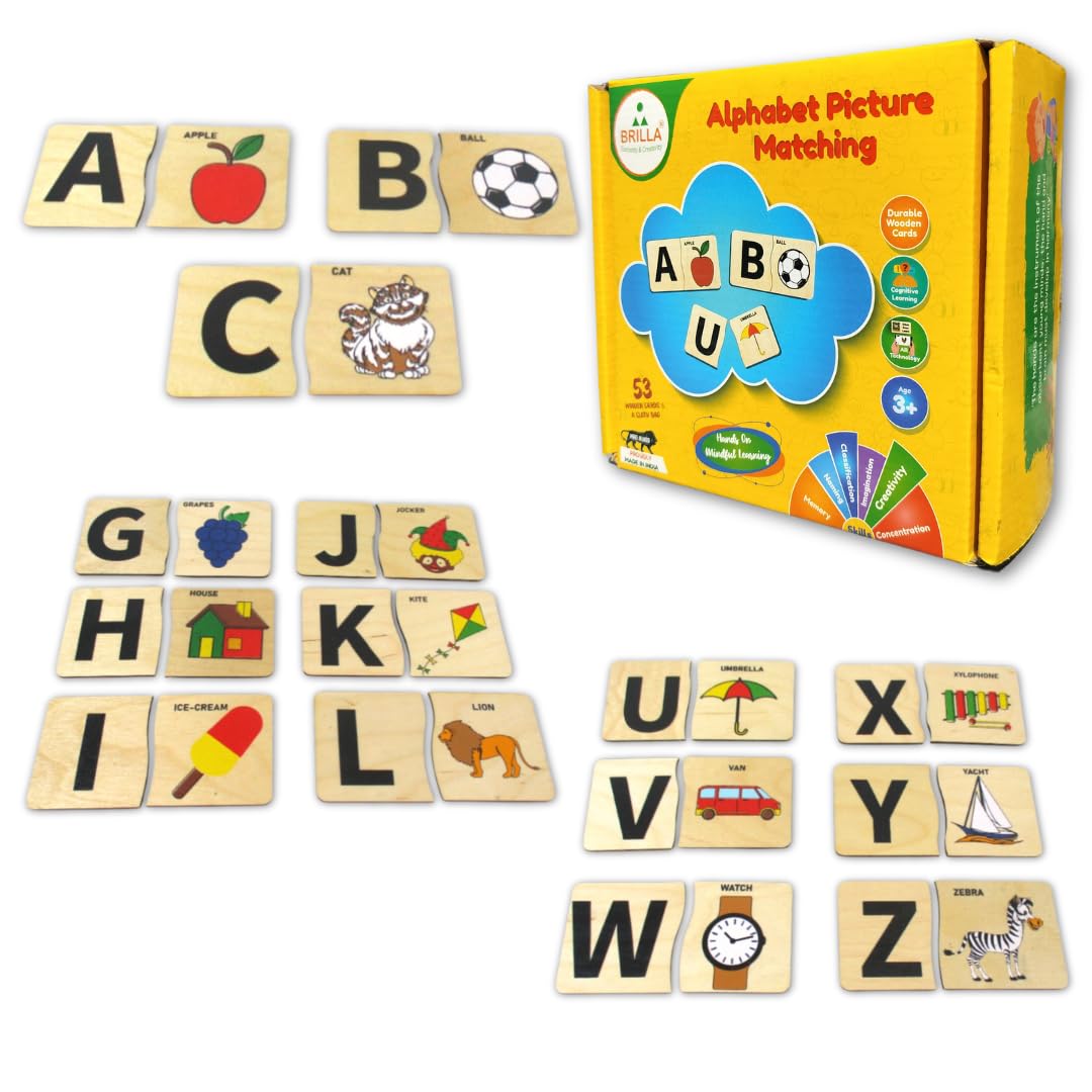 Wooden Alphabet Learning Toy Alphabet Picture Matching